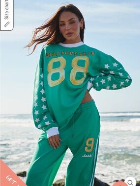 Self Love Club Green Crewneck Sweater